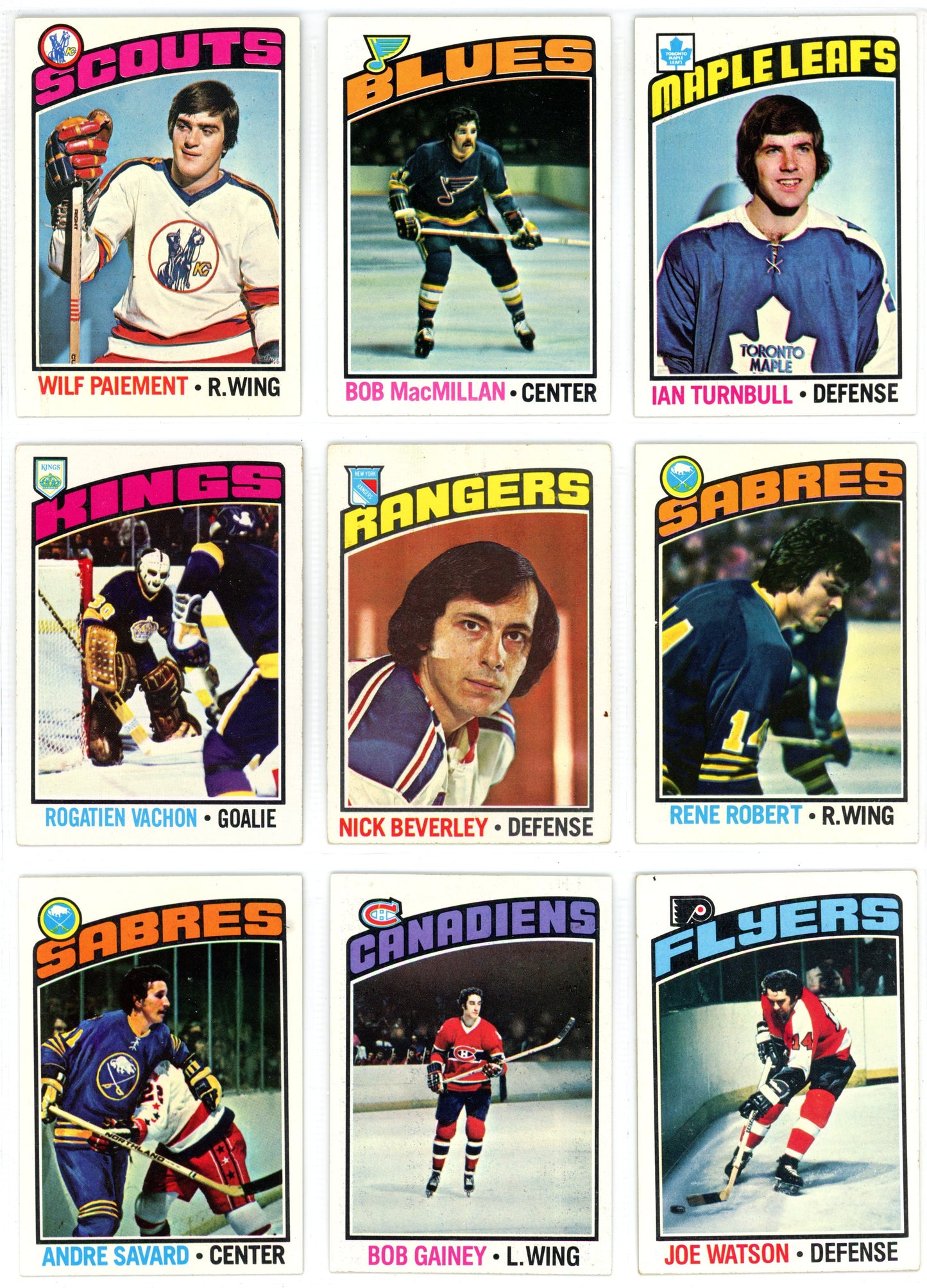 1976/77 Topps Hockey Card Complete Set (264 Cards) EX+ Condition Trottier Rookie
