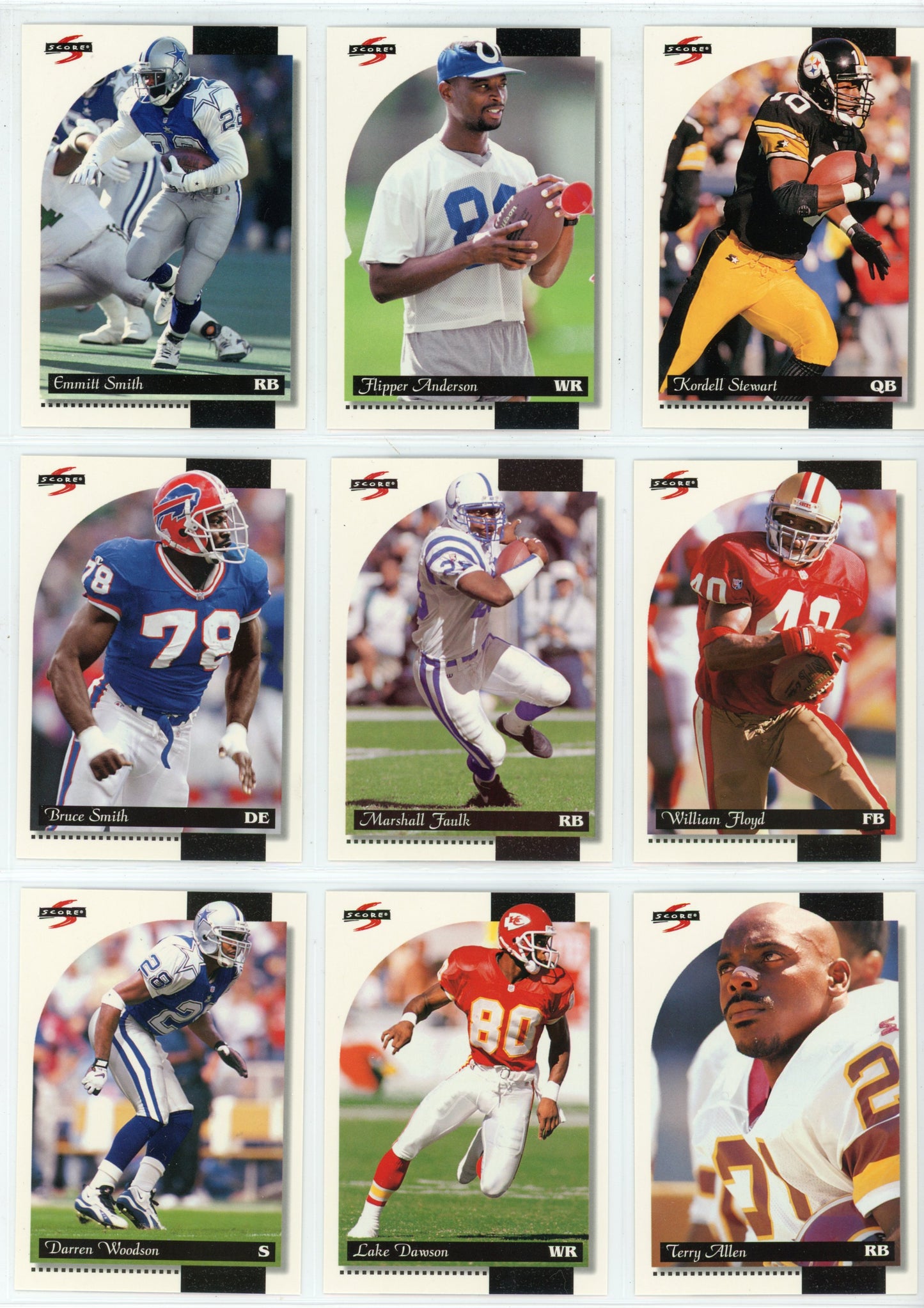 1996 Score NFL Football Card Complete Set (275 Cards)