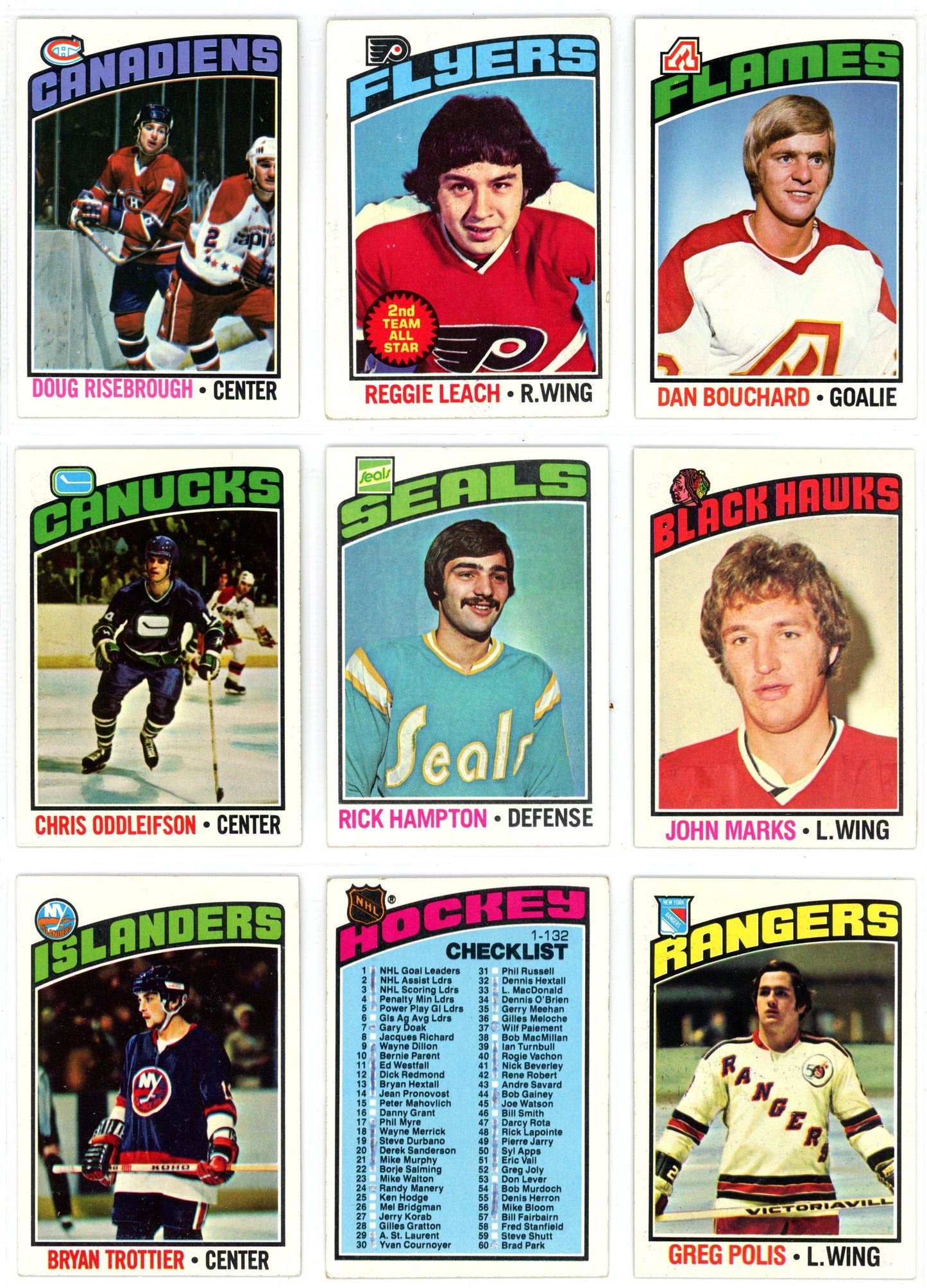 1976/77 Topps Hockey Card Complete Set (264 Cards) EX+ Condition Trottier Rookie