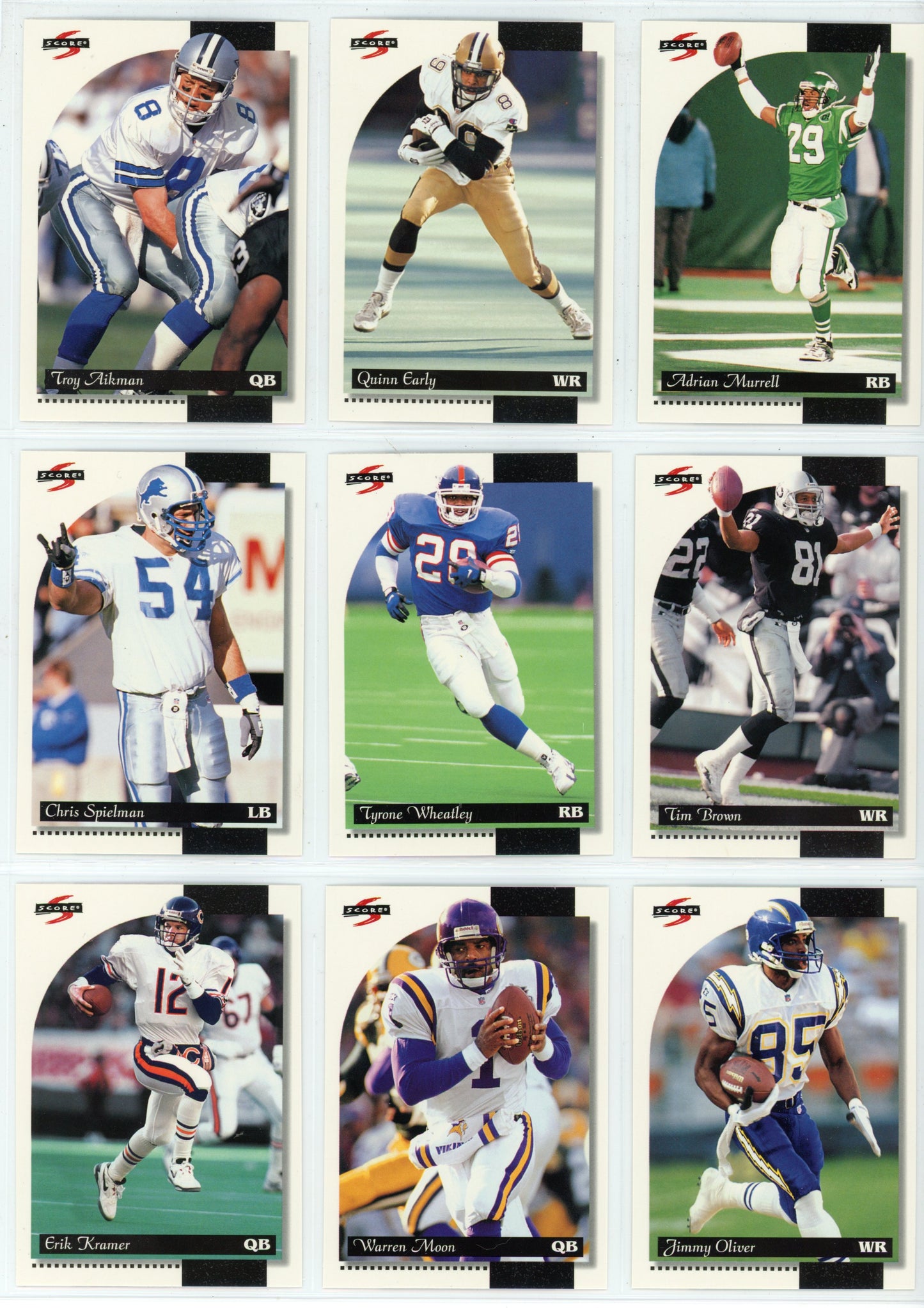 1996 Score NFL Football Card Complete Set (275 Cards)