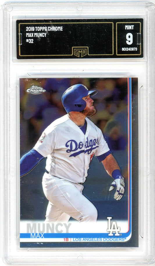 2019 Topps Chrome Max Muncy Graded Baseball Card #32 GMA 9