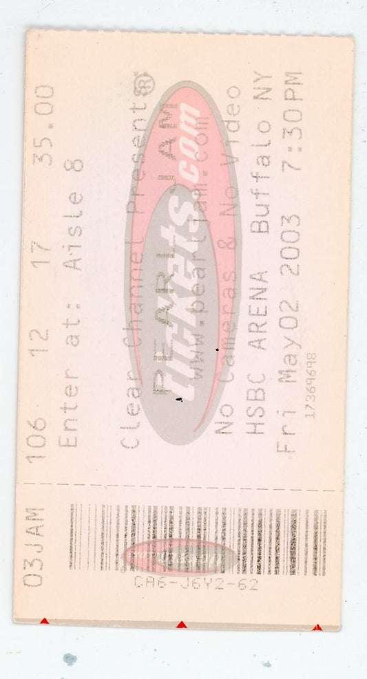 Pearl Jam Vintage Concert Ticket Stub HSBC Arena (Buffalo, 2003)