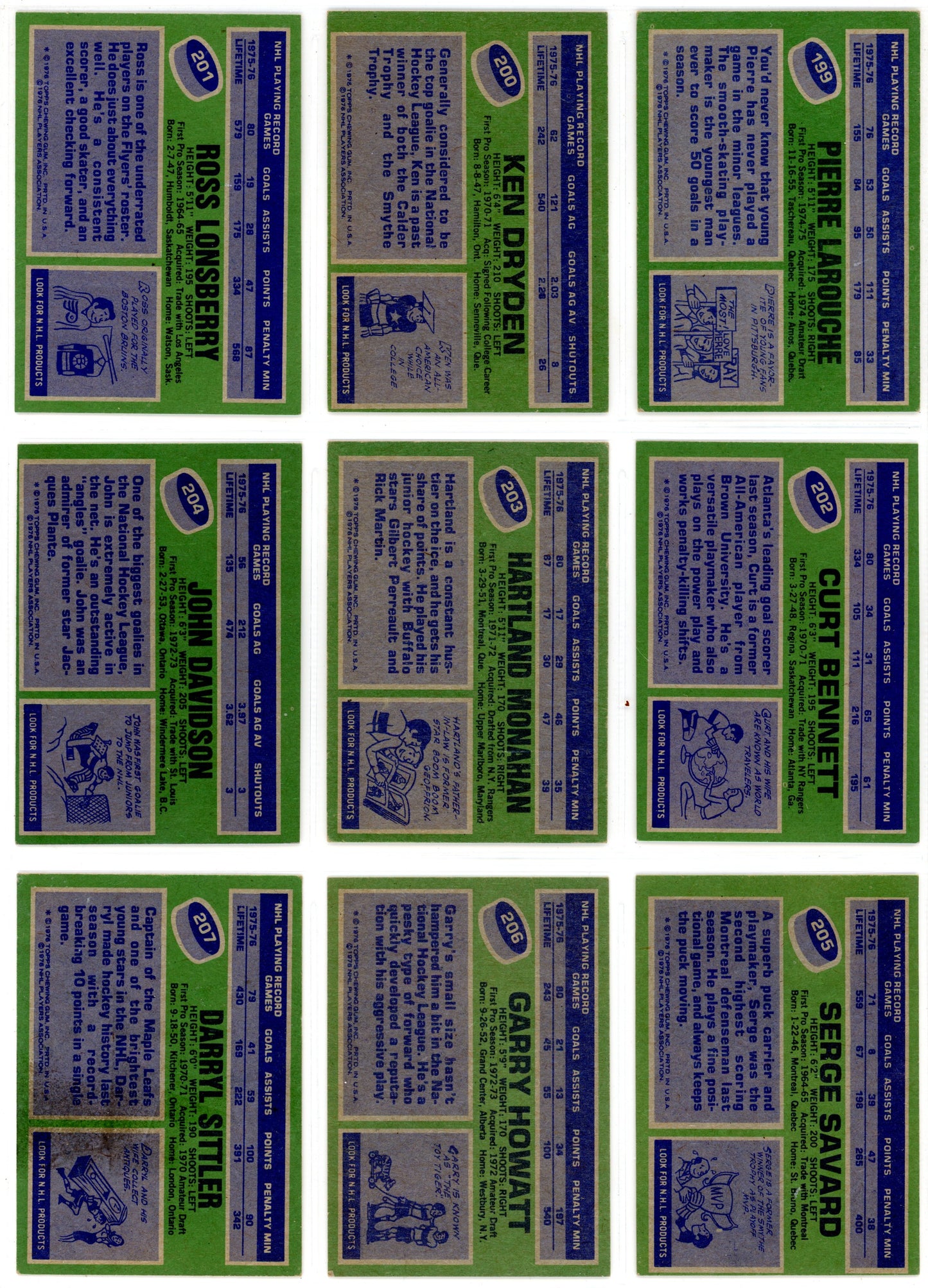 1976/77 Topps Hockey Card Complete Set (264 Cards) EX+ Condition Trottier Rookie