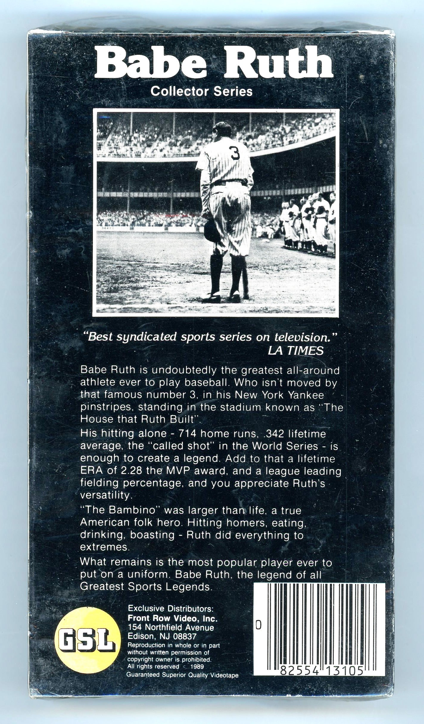 1989 Greatest Sports Legends Collector Series Babe Ruth "The Bambino" VHS Tape Sealed