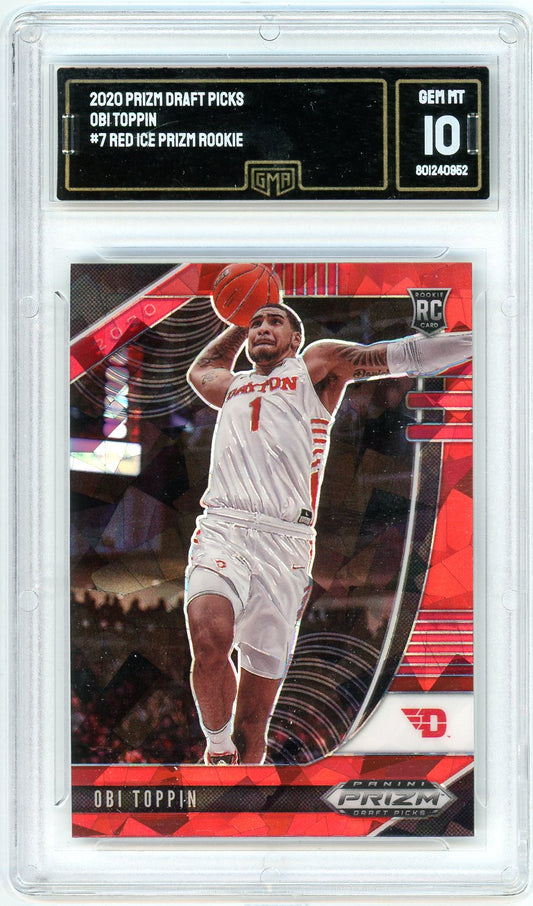 2020 Prizm Draft Picks Obi Toppin Graded Rookie Card #7 GMA 10