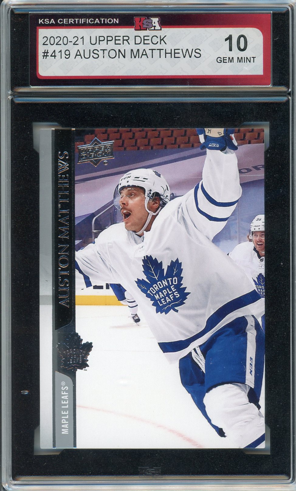 2020/21 Upper Deck Auston Matthews Graded Card #419 KSA 10