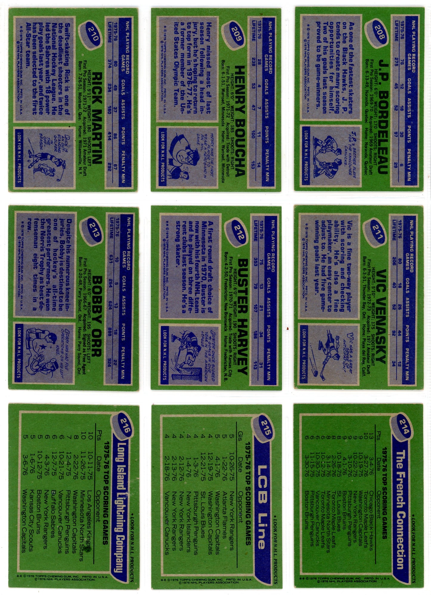 1976/77 Topps Hockey Card Complete Set (264 Cards) EX+ Condition Trottier Rookie