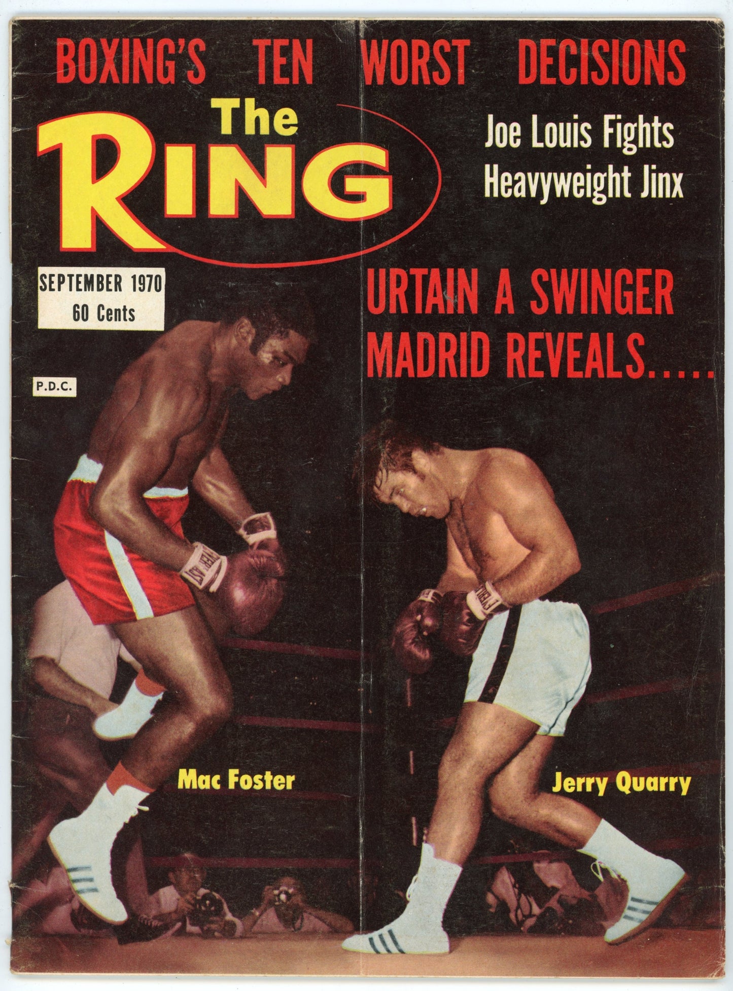 The Ring Vintage Boxing Magazine (September 1970) Mac Foster vs. Jerry Quarry Cover