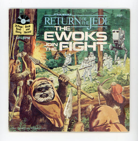 1983 Buena Vista Records Star Wars: Return of the Jedi The Ewoks Join the Fight 33RPM 7" Vintage Vinyl Record and Book