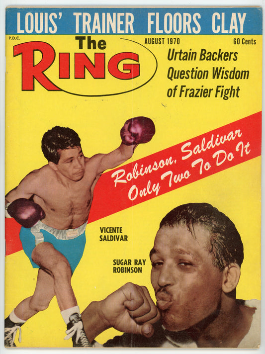 The Ring Vintage Boxing Magazine (August 1970) Vicente Saldivar, Sugar Ray Robinson