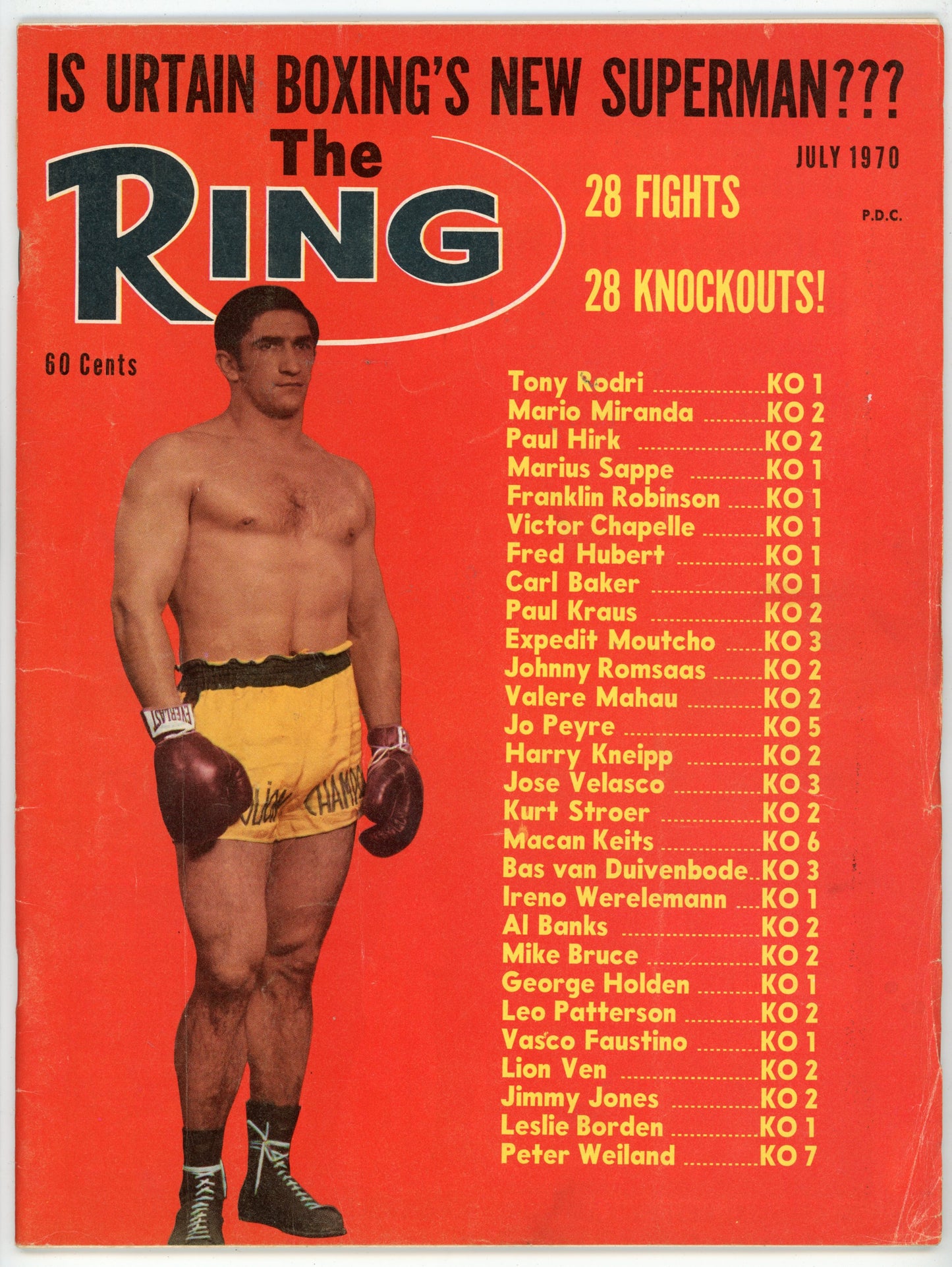 The Ring Vintage Boxing Magazine (July 1970) Urtain Cover