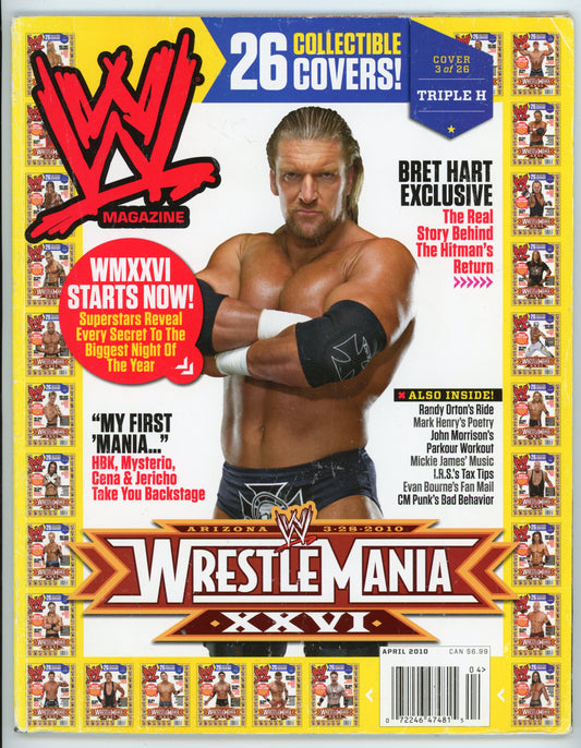 WWE WrestleMania XXVI Wrestling Magazine (April 2010) Triple H Collectible Cover