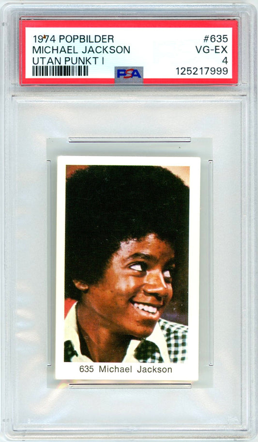 1974 Popbilder Michael Jackson Utan Punkt I Graded Rookie Card #635 PSA 4 (POP 5 Only 11 Higher)