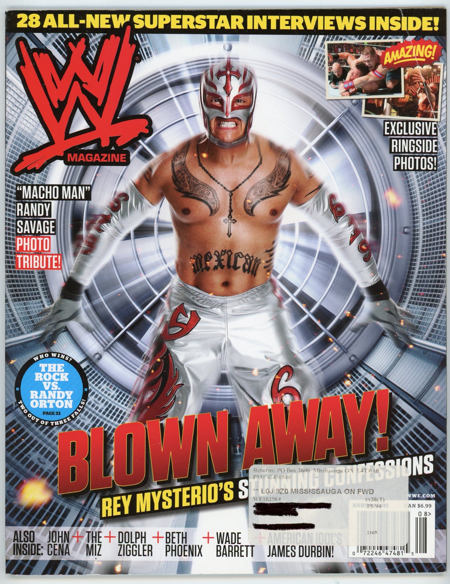 WWE Wrestling Magazine (August 2011) Rey Mysterio Cover