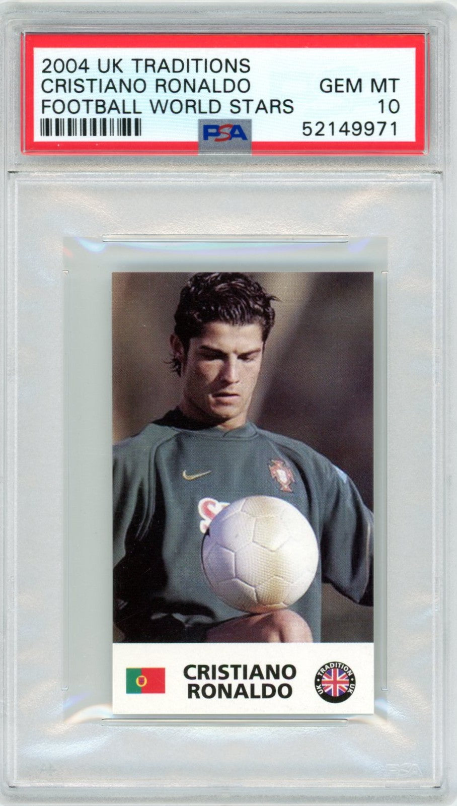 2004 UK Traditions Cristiano Ronaldo Football World Stars Graded Rookie Card PSA 10 POP 157