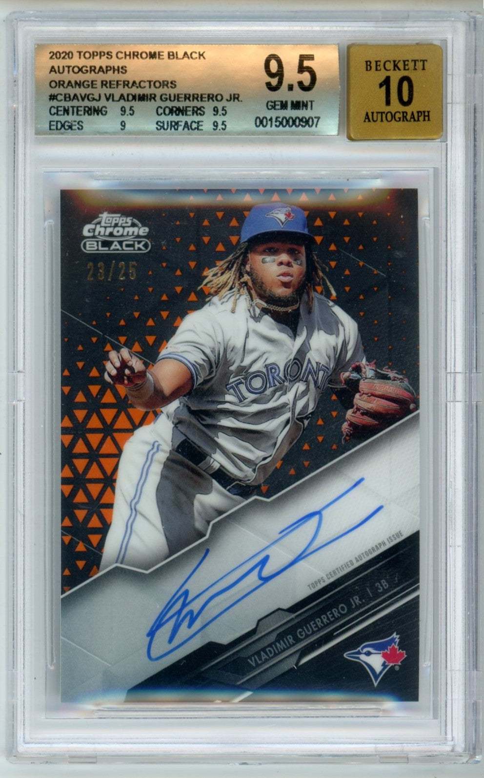 2020 Topps Chrome Black Vladimir Guerrero Jr. Graded Autograph Card BGS 9.5