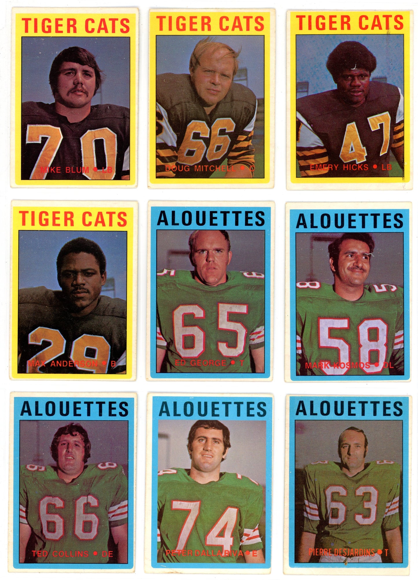 1972 OPC O-Pee-Chee CFL Football Complete Set (132 Cards) EX+ Condition