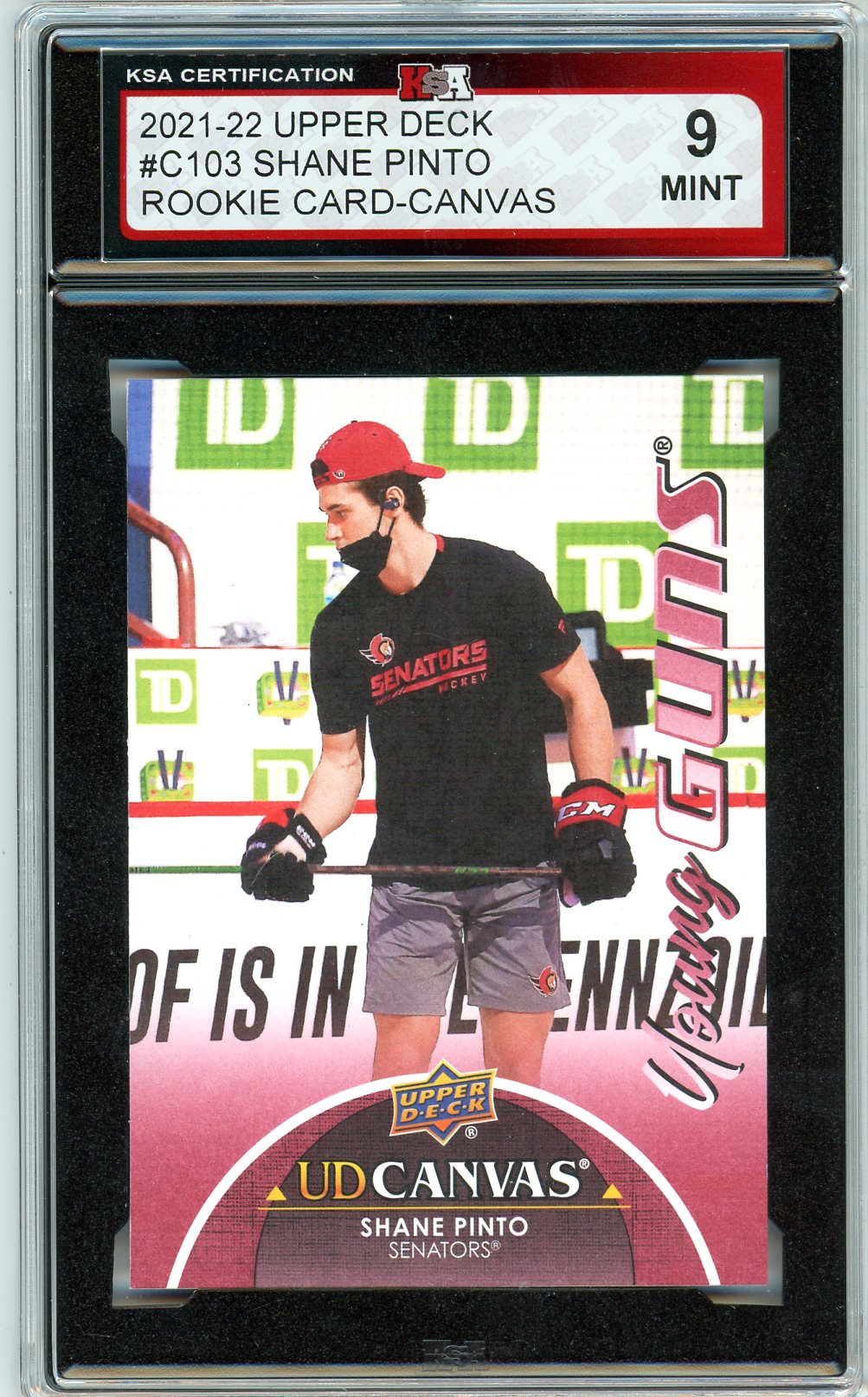 2021/22 Upper Deck Canvas Shane Pinto Graded Rookie Card #C103 KSA 9