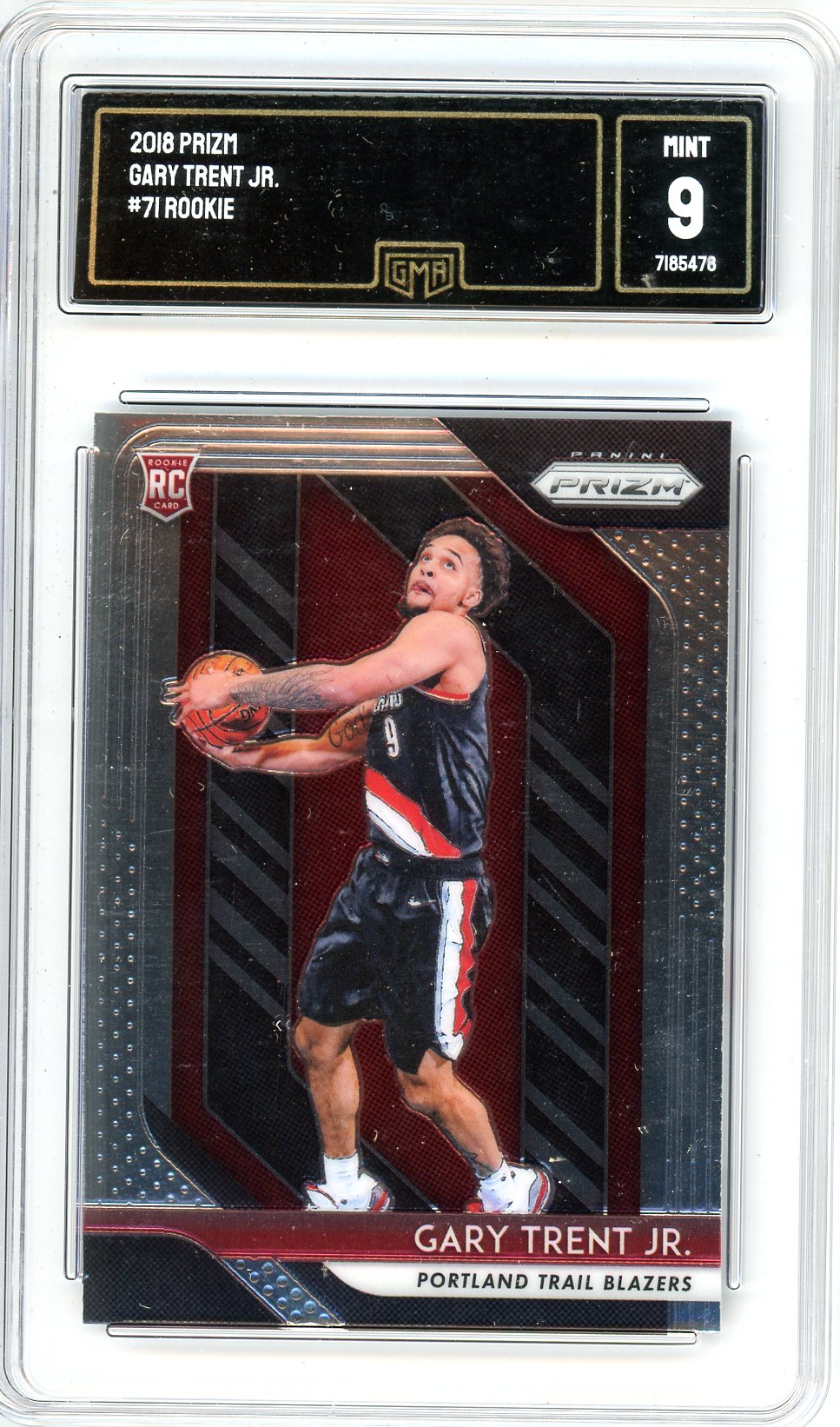 2018 Panini Prizm Gary Trent Jr. Graded Rookie Card #71 GMA 9