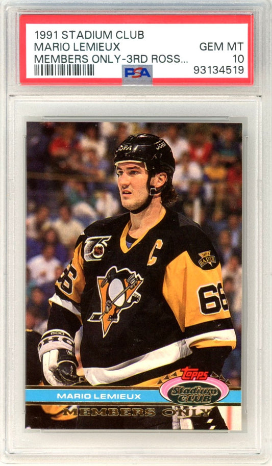 1991 Topps Stadium Club Mario Lemieux Members Only Graded Hockey Card PSA 10