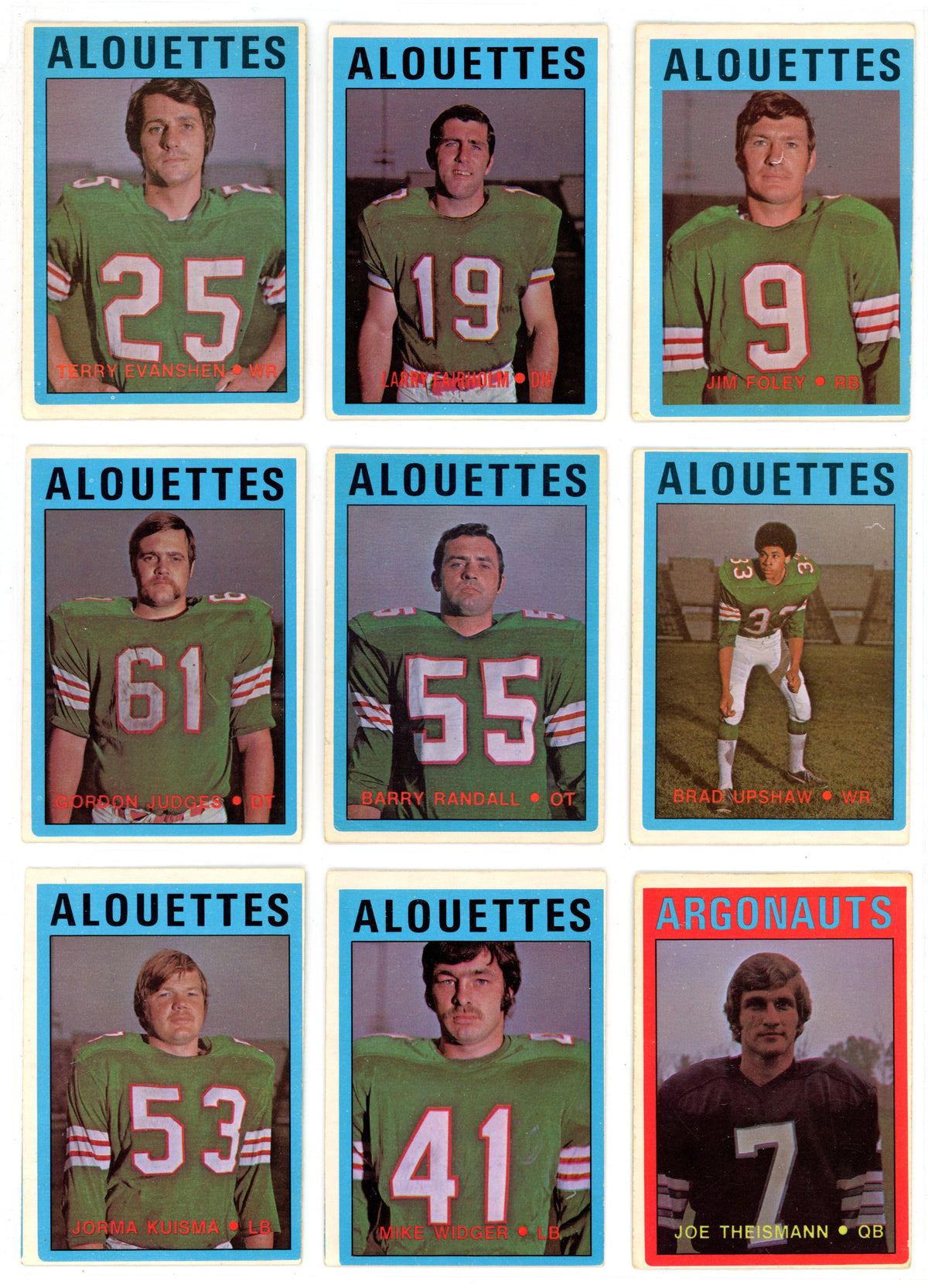 1972 OPC O-Pee-Chee CFL Football Complete Set (132 Cards) EX+ Condition
