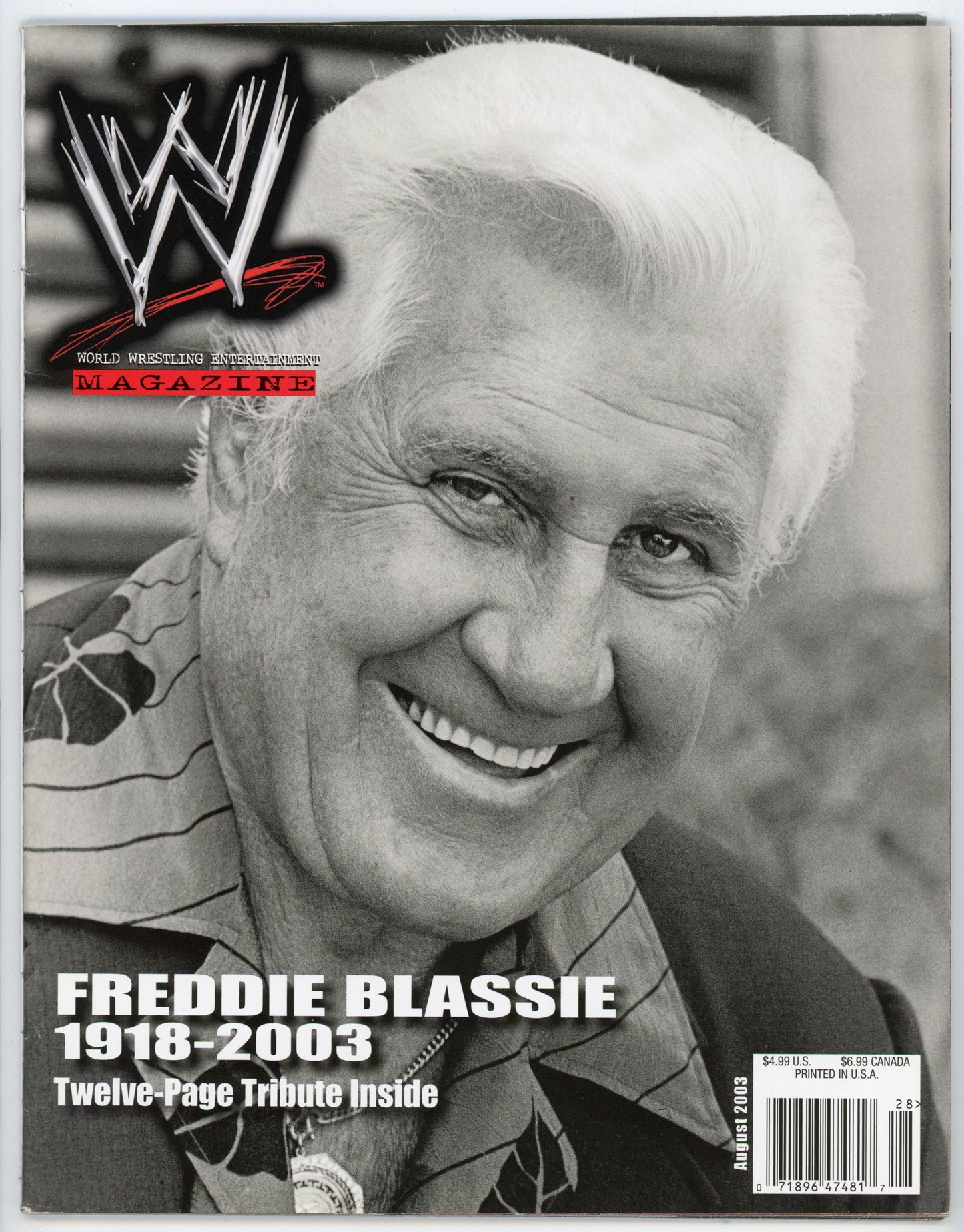 WWE Vintage Wrestling Magazine (August 2003) Fred Blassie Tribute