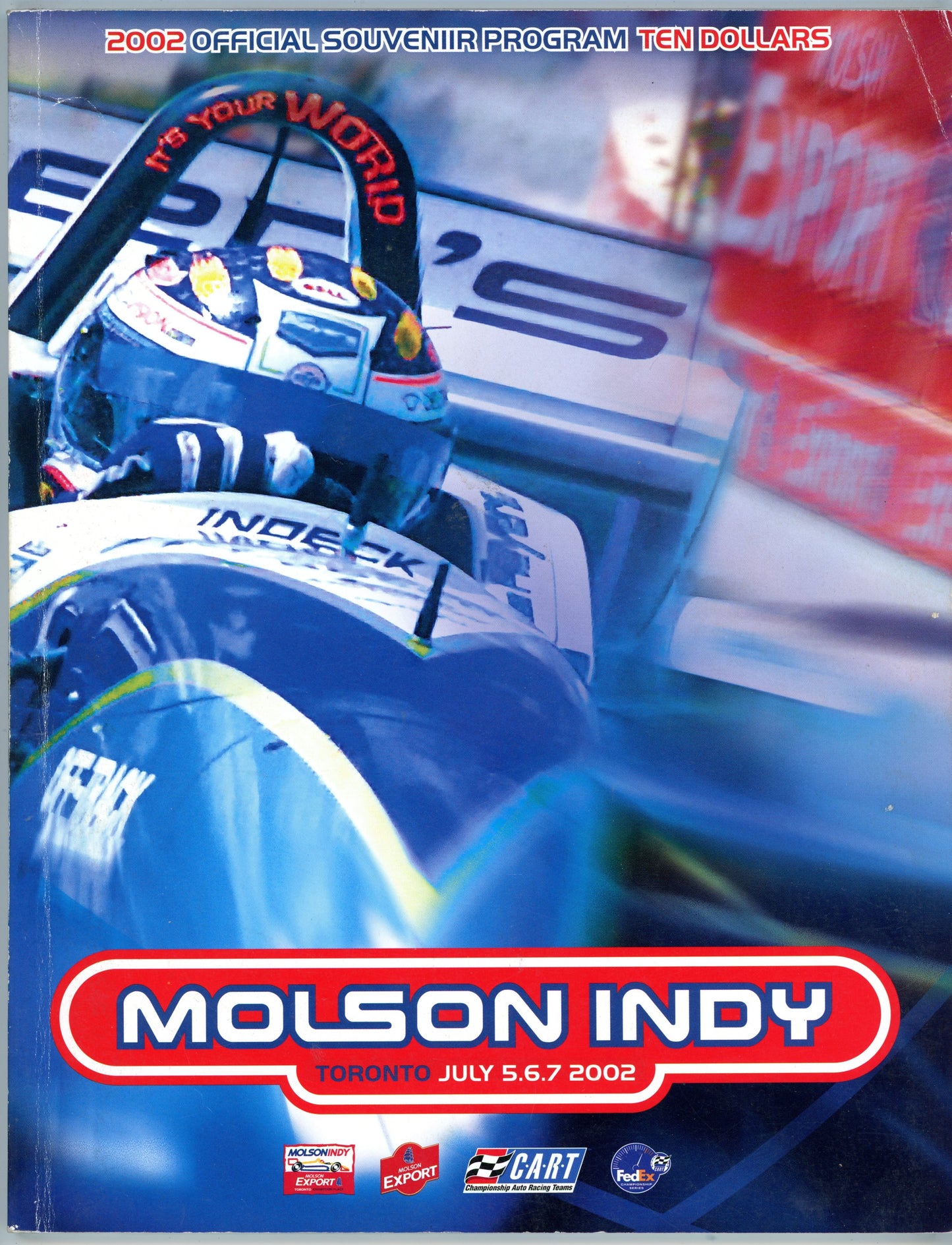 Indy Car Molson Export Vintage Official Racing Program (July 5-7, 2002) Molson Indy Exhibition Place Toronto