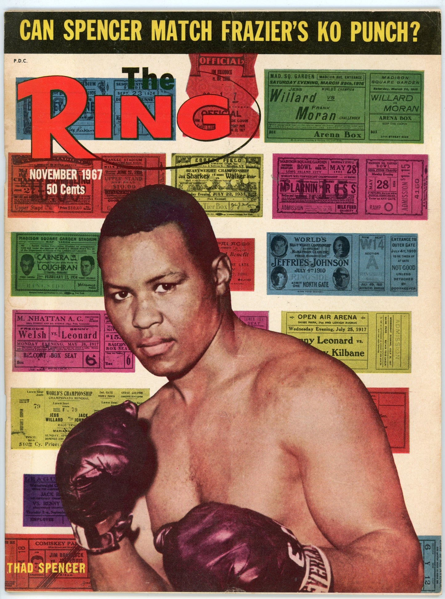 The Ring Vintage Boxing Magazine (November 1967) Thad Spencer Cover