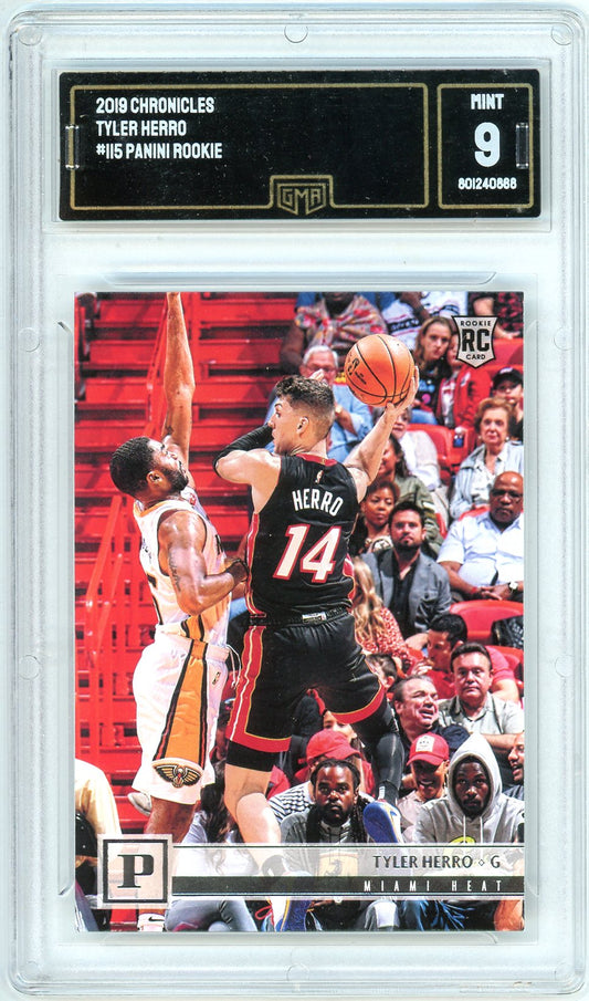 2019 Panini Chronicles Tyler Herro Graded Rookie Card #115 GMA 9