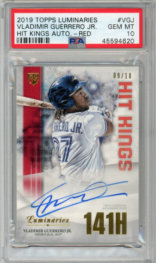 2019 Topps Luminaries Vladimir Guerrero Jr. Hit Kings Graded Autograph Rookie Card PSA 10
