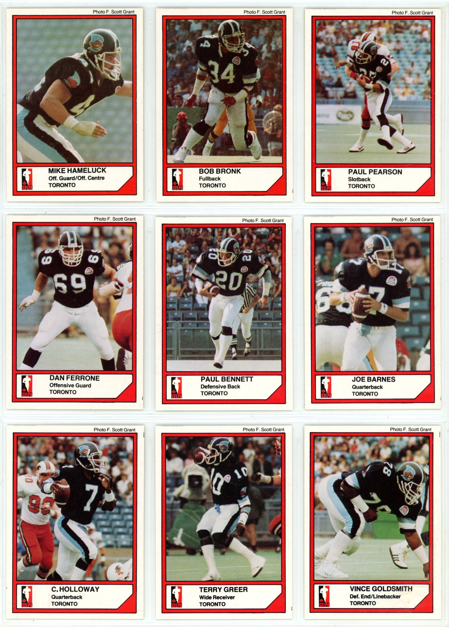 1984 JOGO CFL Football Series One & Two Complete Set (160 Cards) EX+/NM Condition