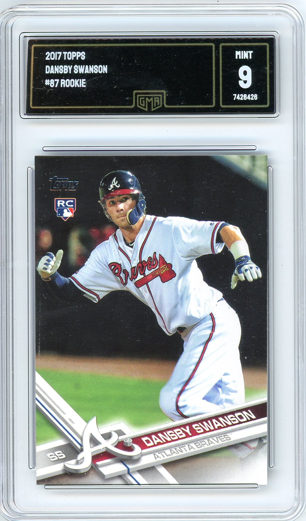 2017 Topps Dansby Swanson Graded Rookie Card #87 GMA 9