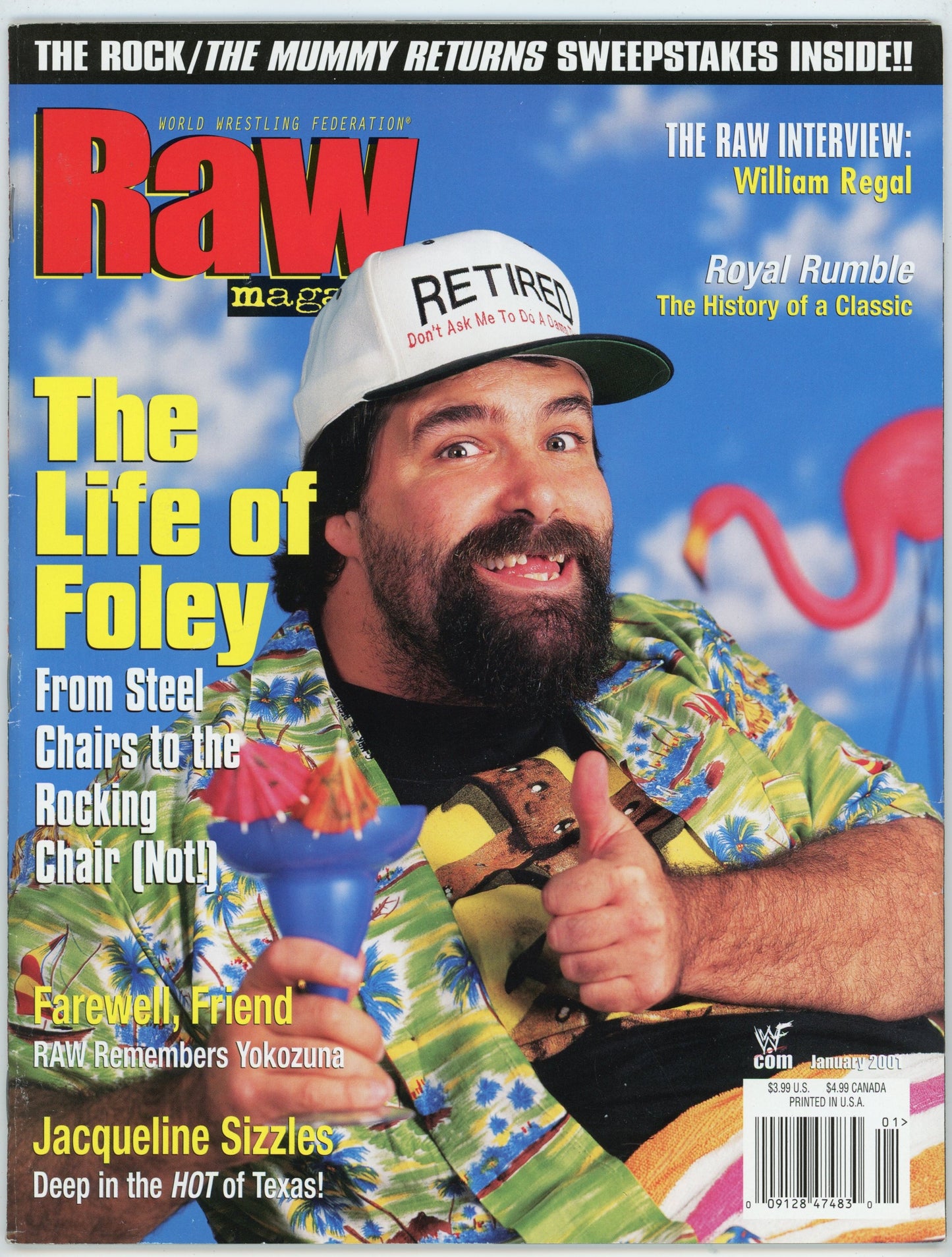 WWE Raw Vintage Wrestling Magazine (January 2001) Mick Foley