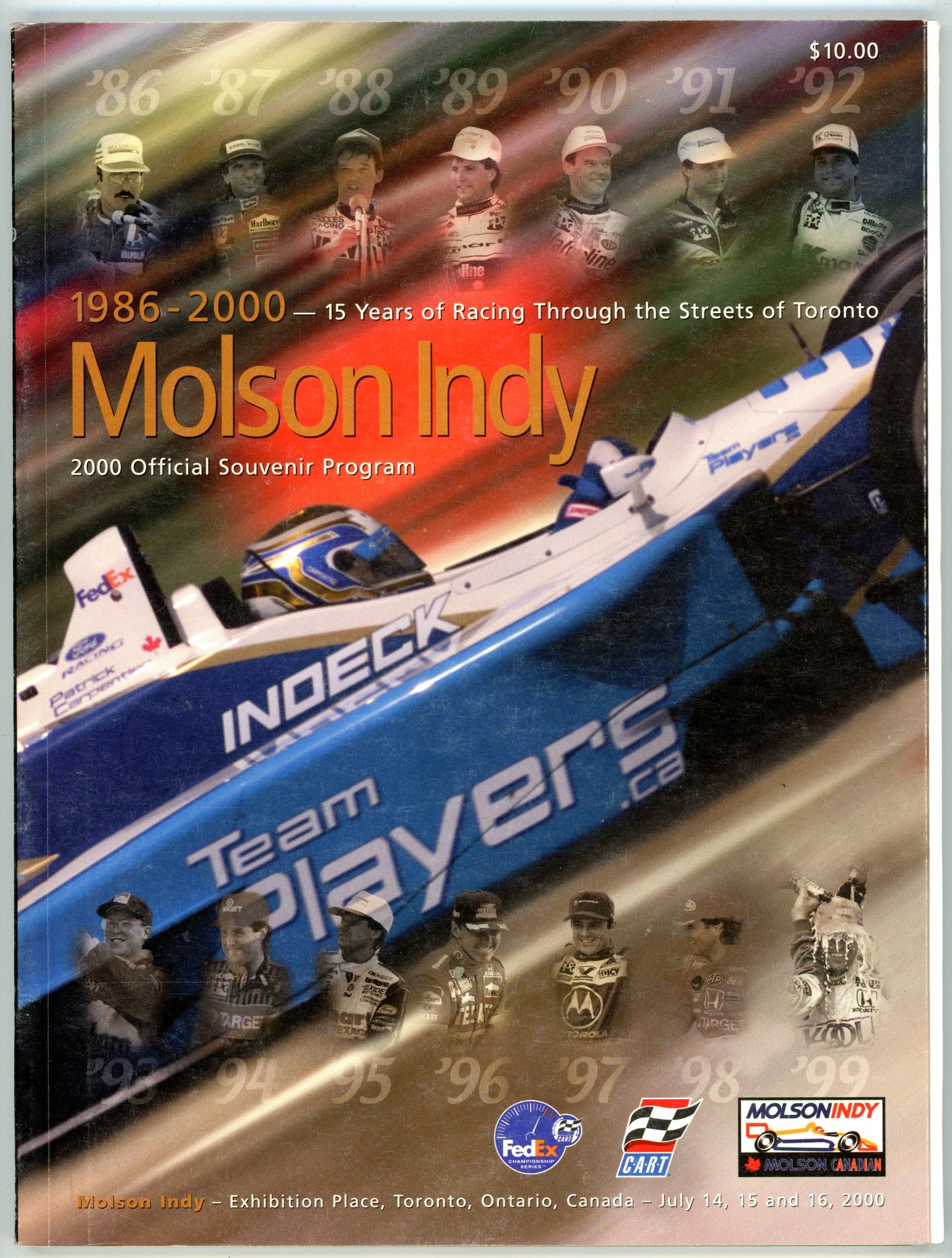 Indy Car Molson Export Vintage Official Racing Program (July 14-16, 2000) Molson Indy Exhibition Place Toronto