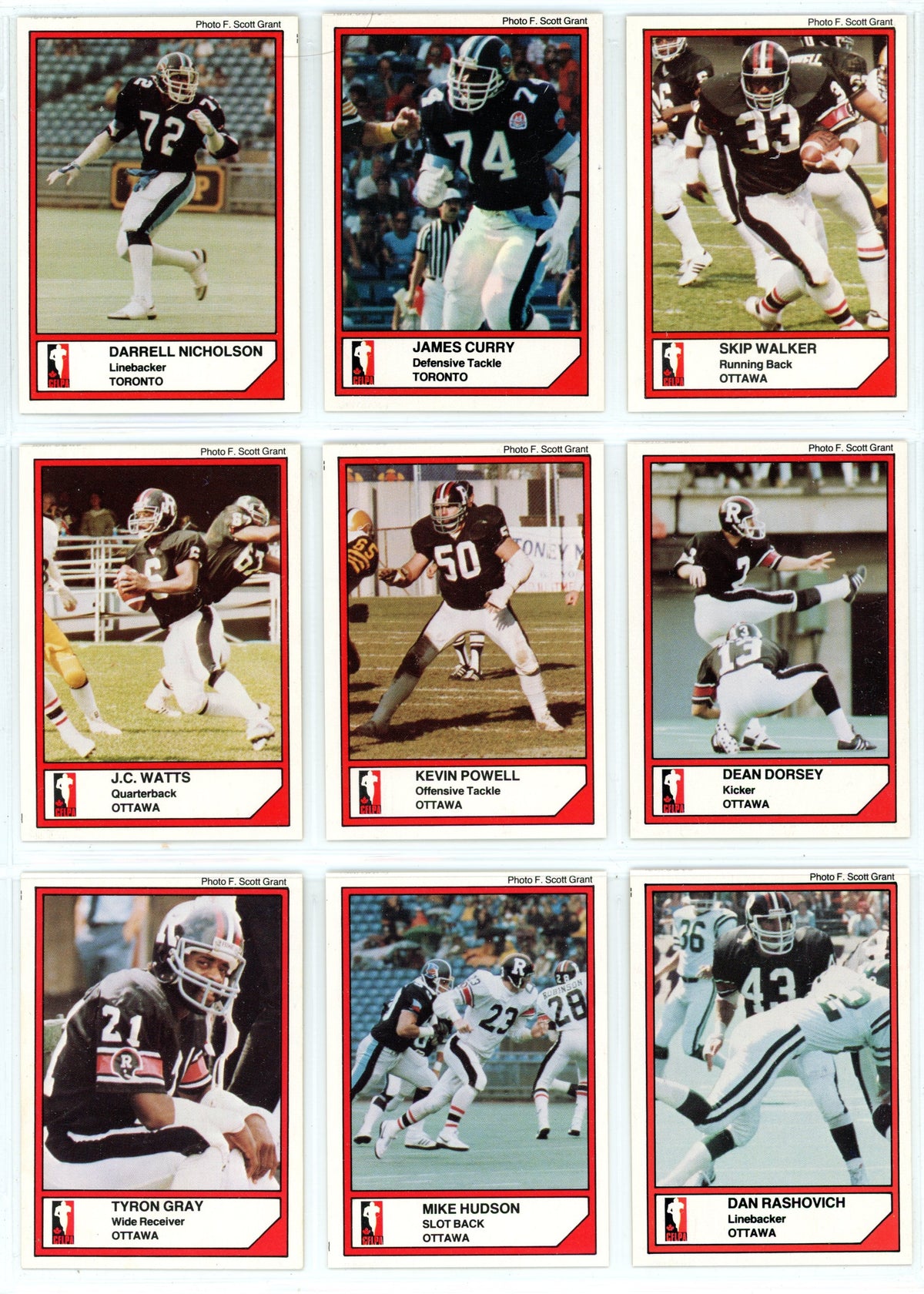 1984 JOGO CFL Football Series One & Two Complete Set (160 Cards) EX+/NM Condition