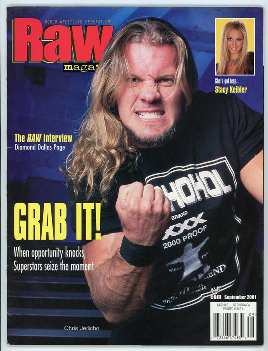 WWE Raw Vintage Wrestling Magazine (September 2001) Chris Jericho Cover