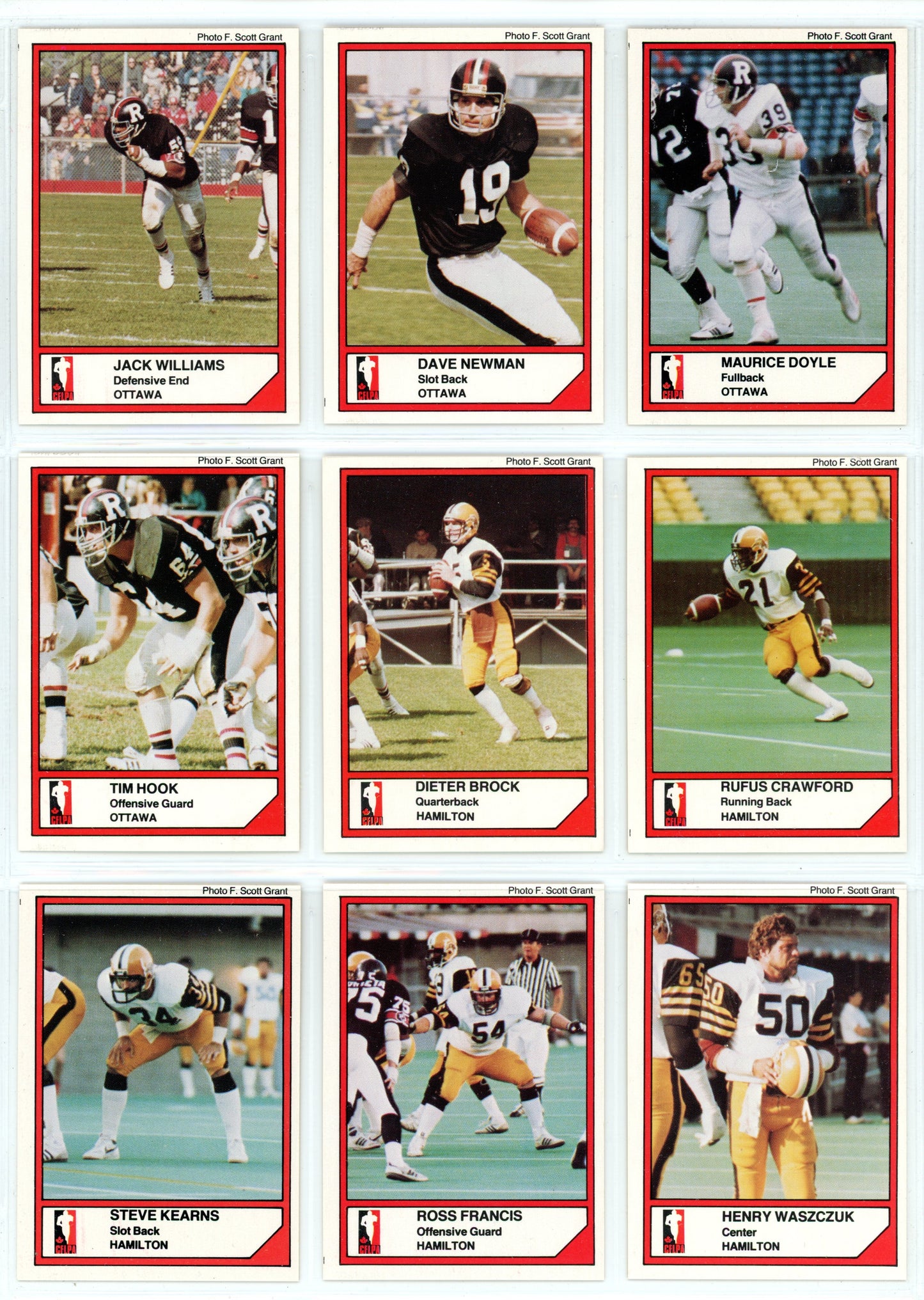 1984 JOGO CFL Football Series One & Two Complete Set (160 Cards) EX+/NM Condition