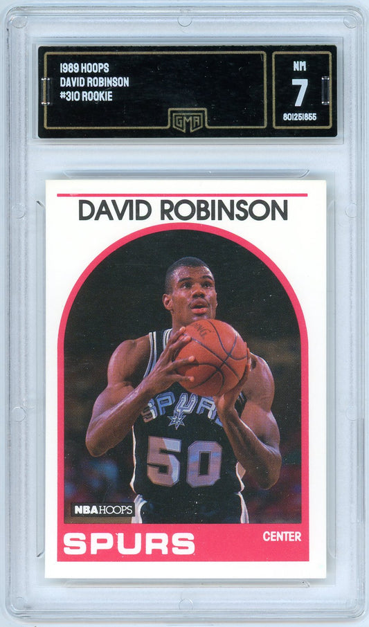 1989 NBA Hoops David Robinson Graded Rookie Card #310 GMA 7