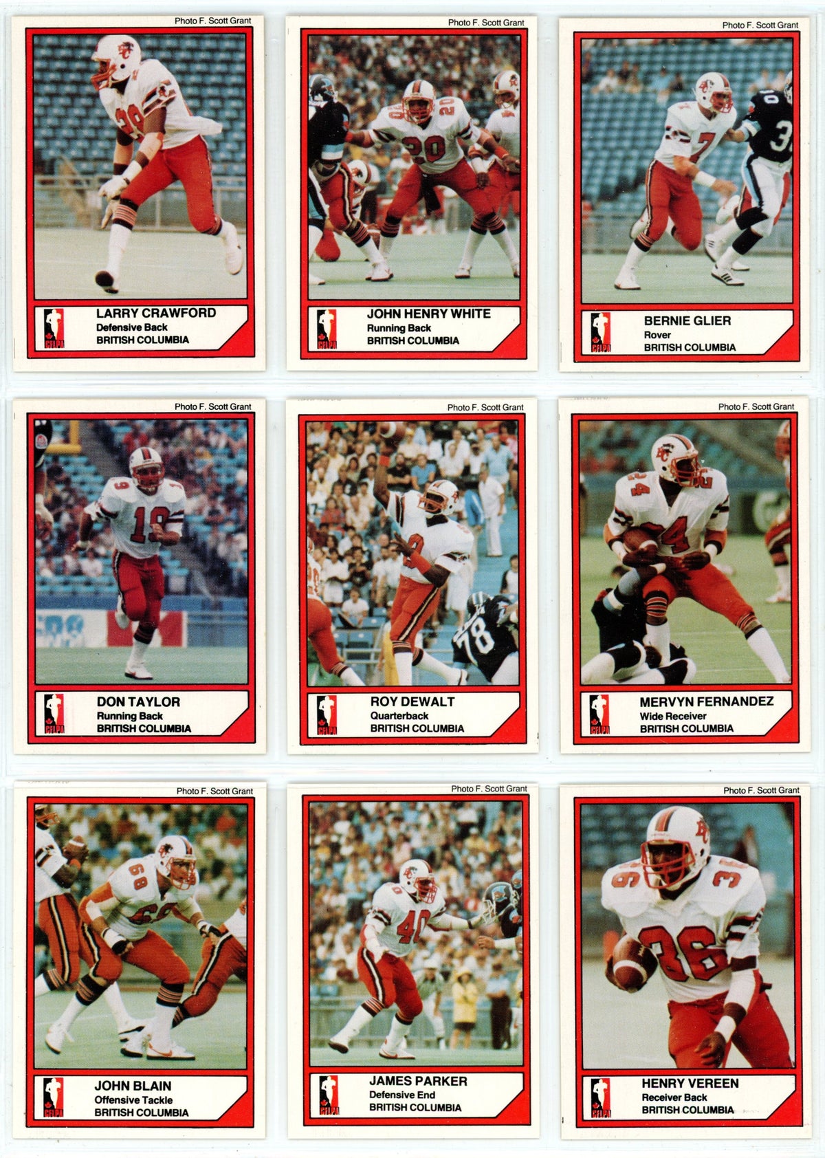 1984 JOGO CFL Football Series One & Two Complete Set (160 Cards) EX+/NM Condition
