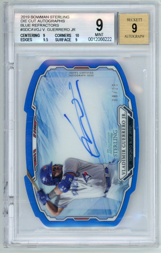 2019 Bowman Sterling Vladimir Guerrero Jr. Die-Cut Graded Autograph Card BGS 9