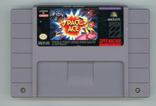 1994 Space Ace SNES Video Game Cartridge