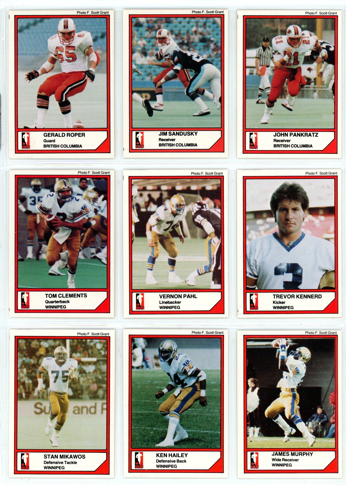 1984 JOGO CFL Football Series One & Two Complete Set (160 Cards) EX+/NM Condition