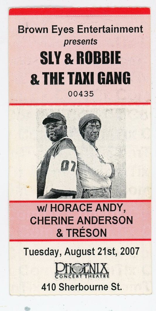 Sly & Robbie & The Taxi Gang Ticket Stub Phoenix Concert Theatre (Toronto, 2007)