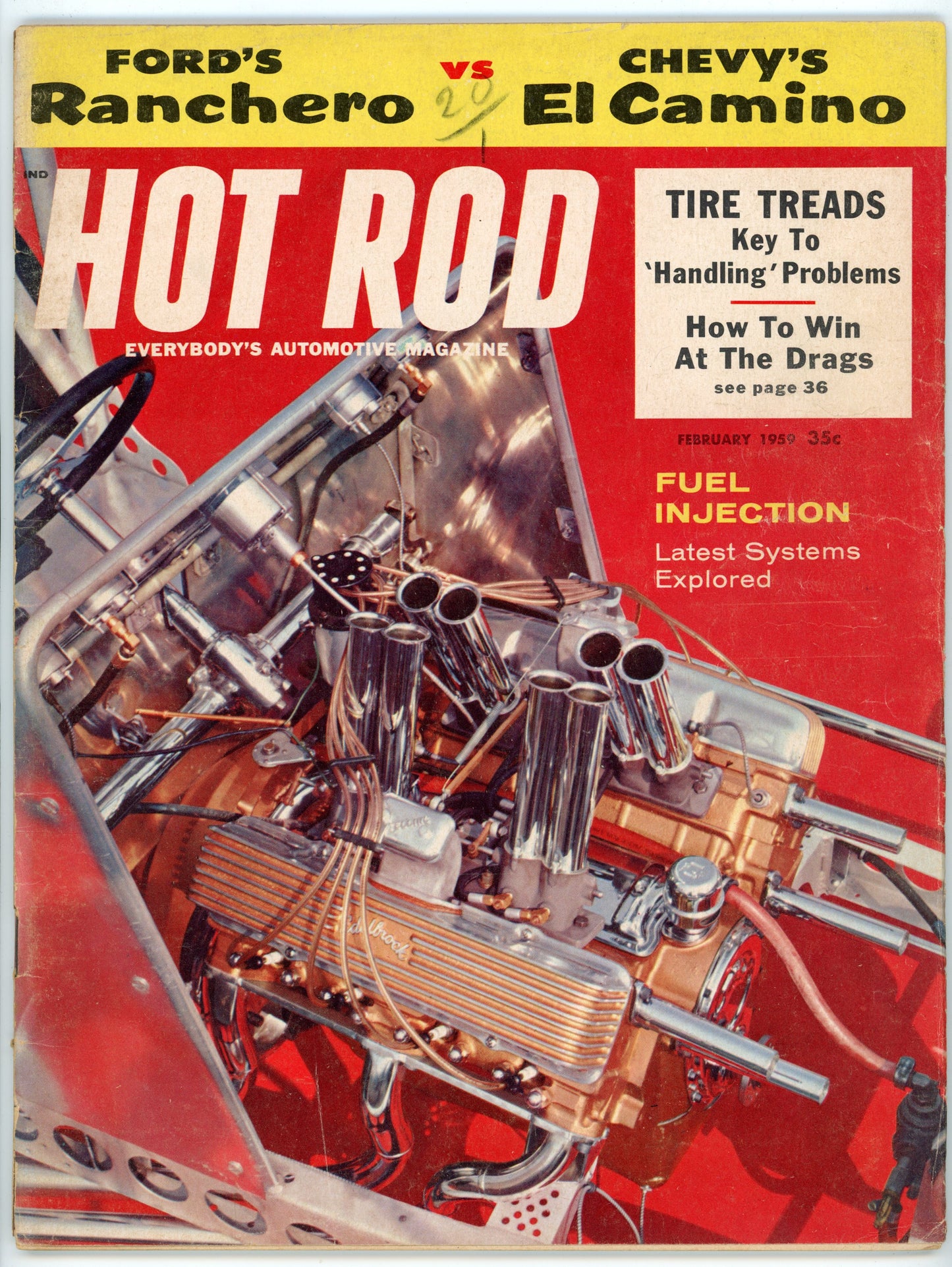 Hot Rod Vintage Automotive Magazine (February 1959) Ranchero vs. El Camino