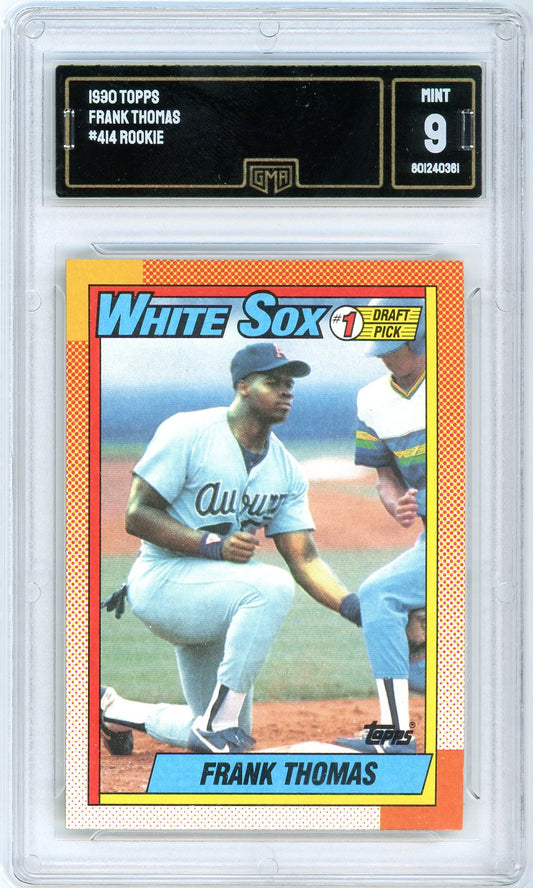 1990 Topps Frank Thomas Graded Rookie Card #414 GMA 9