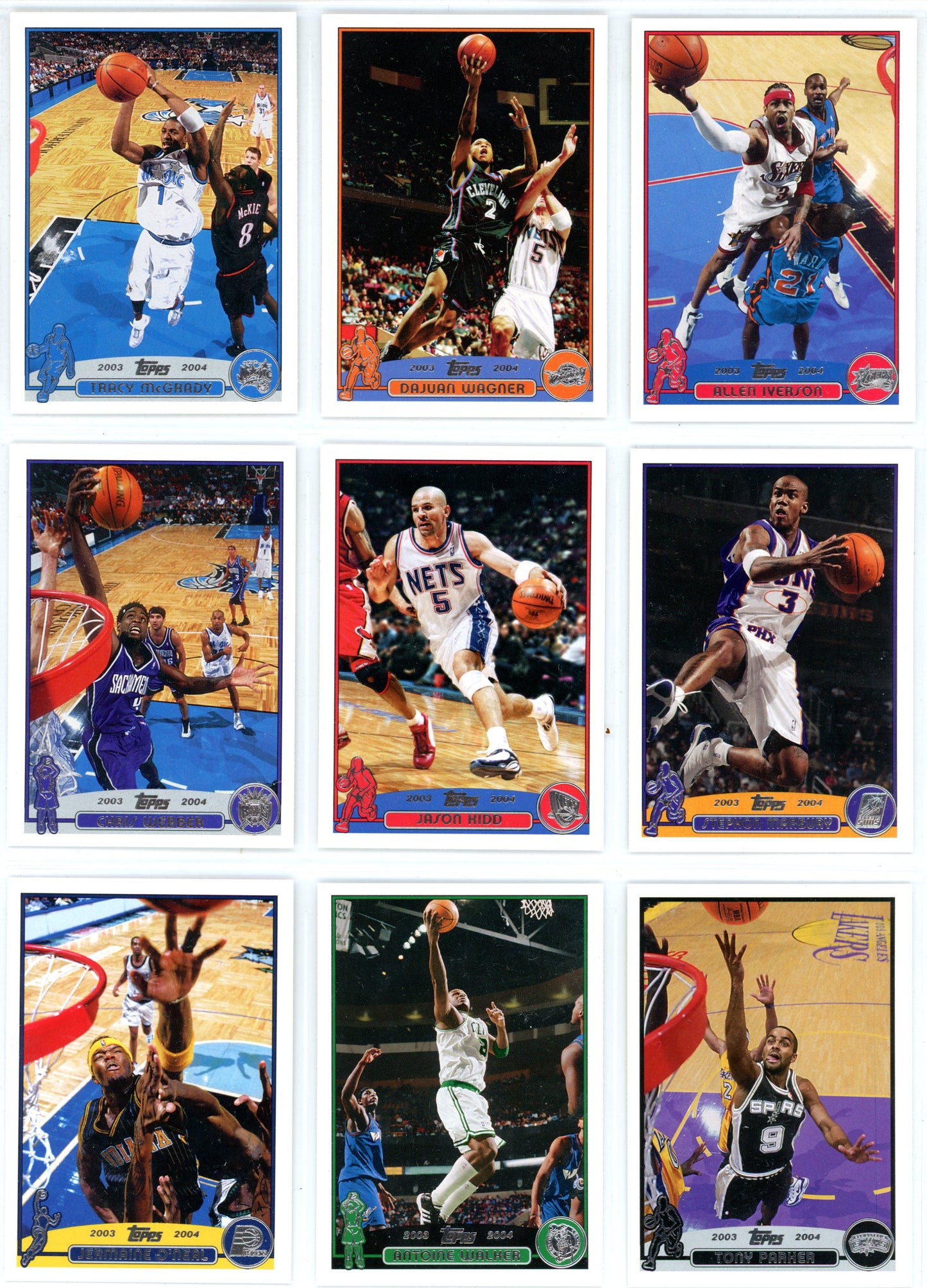 2003/04 Topps NBA Basketball Complete Set (249 Cards) + Graded LeBron James #221 PSA 7