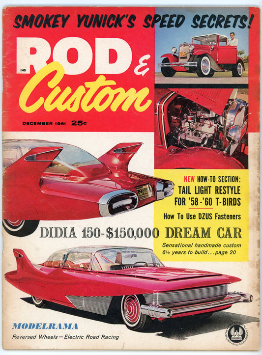 Rod & Custom Volume 9 No. 8 Vintage Automotive Magazine (December 1961) Didia 150 Custom