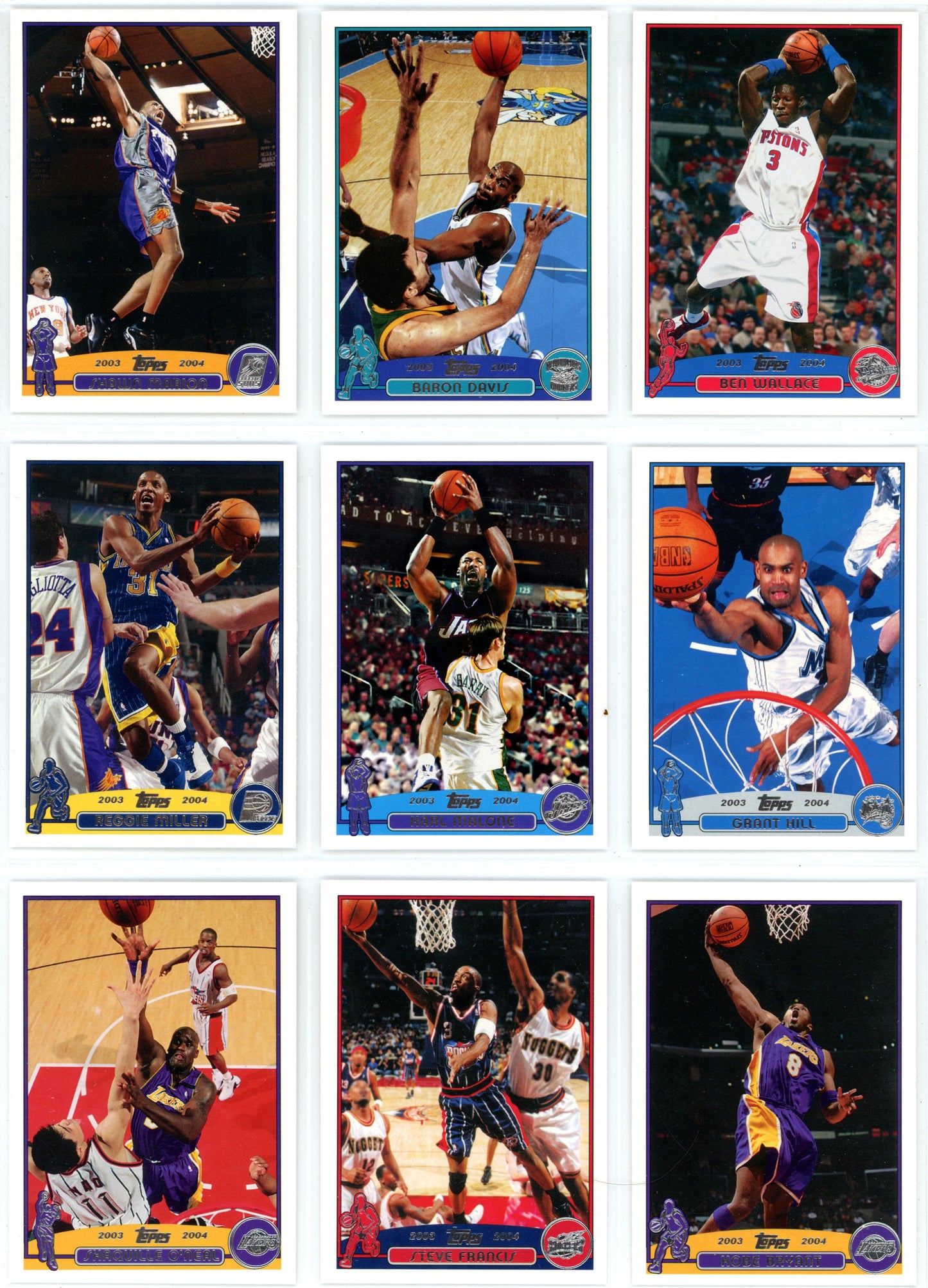 2003/04 Topps NBA Basketball Complete Set (249 Cards) + Graded LeBron James #221 PSA 7