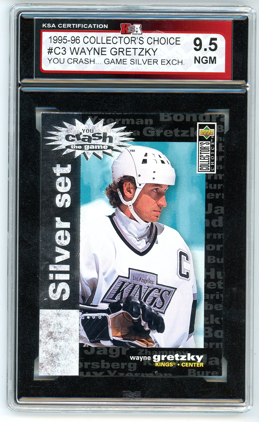 1995/96 Collector's Choice Wayne Gretzky Silver Set Graded Card #C3 KSA 9.5
