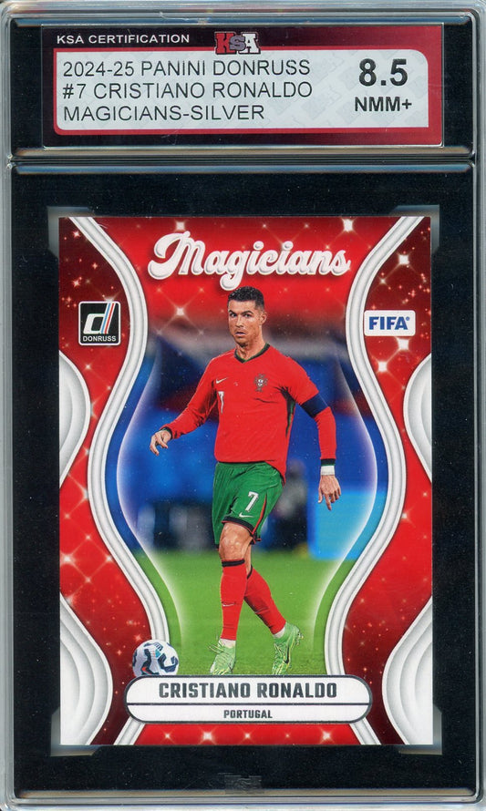 2024/25 Panini Donruss Cristiano Ronaldo Magicians Silver Graded Card #7 KSA 8.5